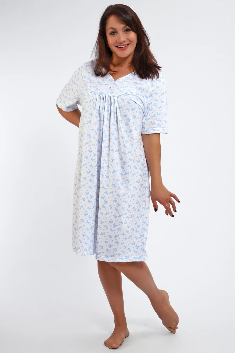 Сорочка 88126 (бабочки на белом)