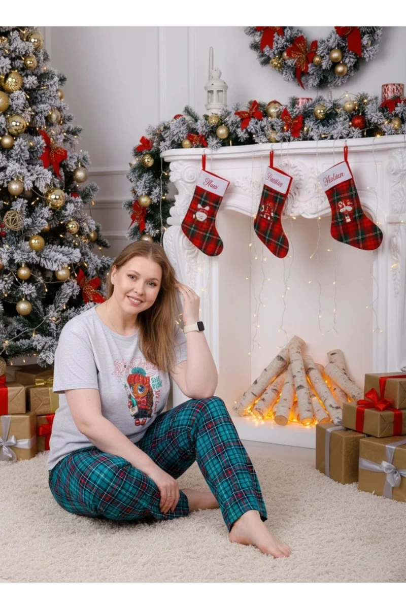 Пижама с брюками Маруся 2 (светло-серый меланж)