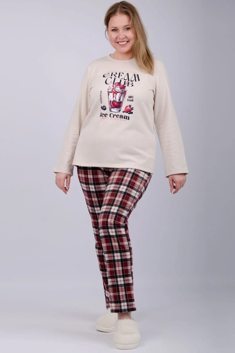 Пижама с брюками Десерт (бордовый)
