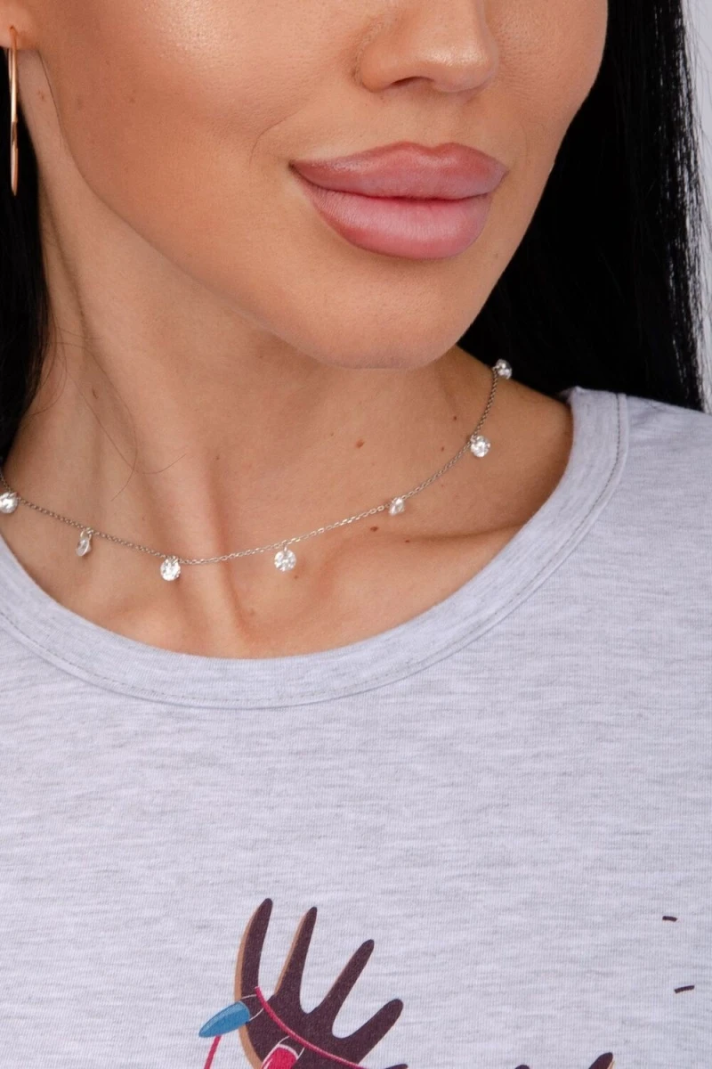 Пижама с шортами Приколось (светло-серый меланж)