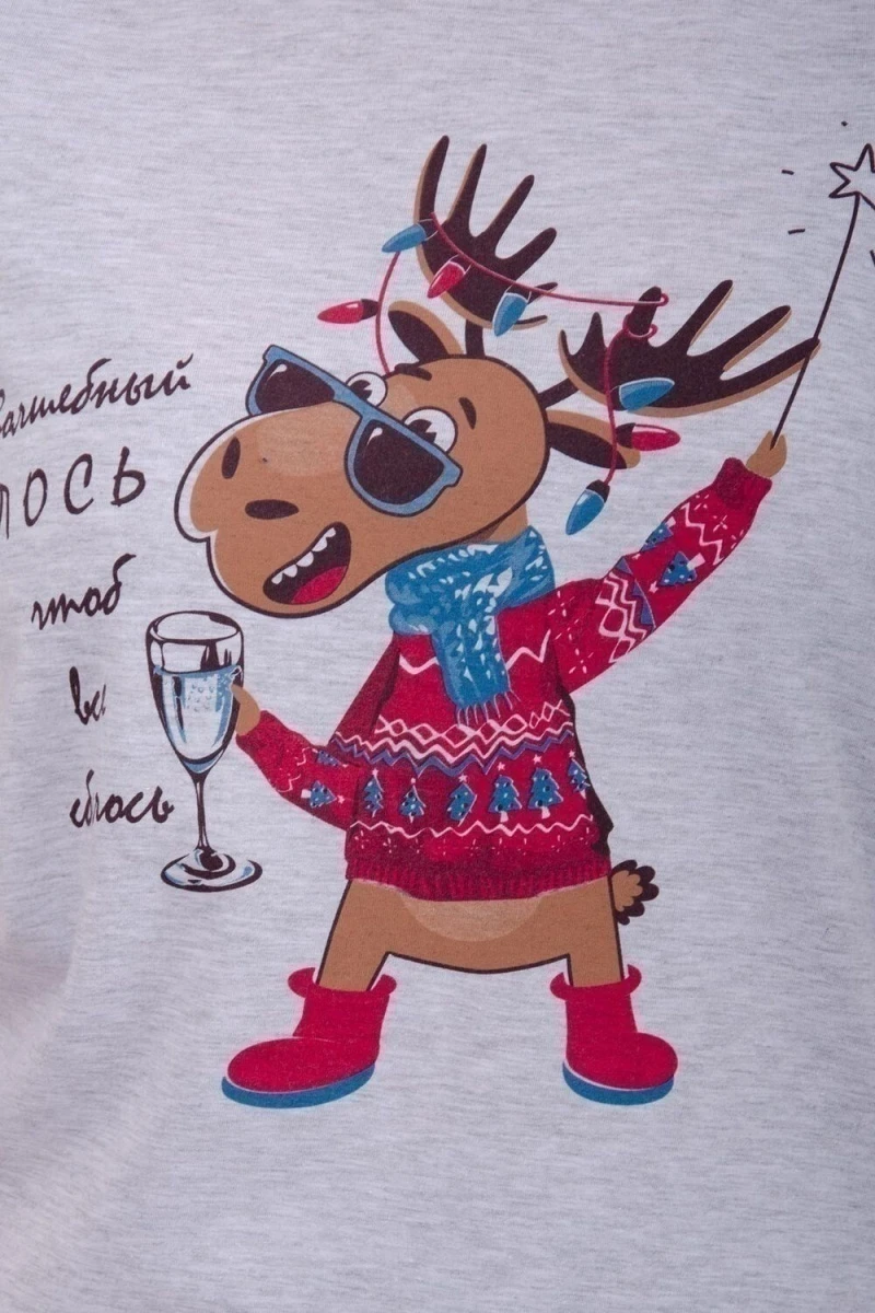 Пижама с шортами Приколось (светло-серый меланж)