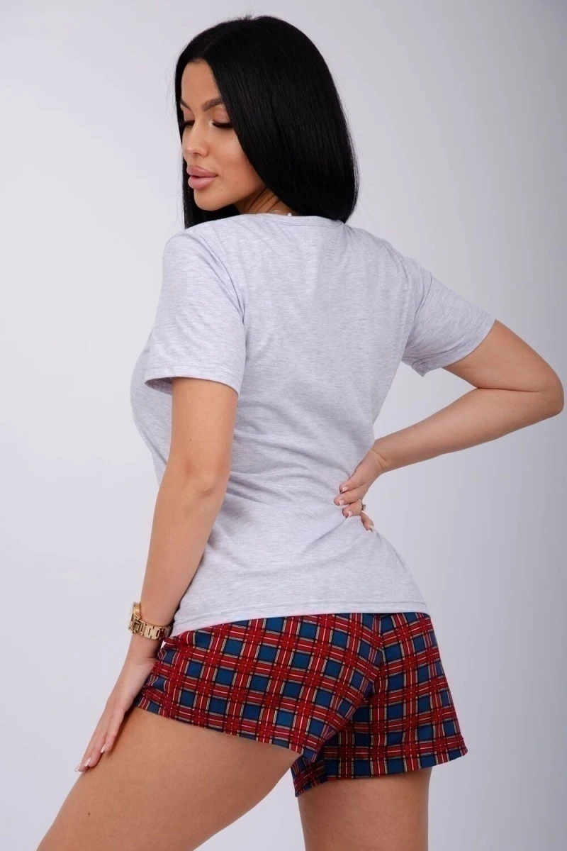 Пижама с шортами Приколось (светло-серый меланж)