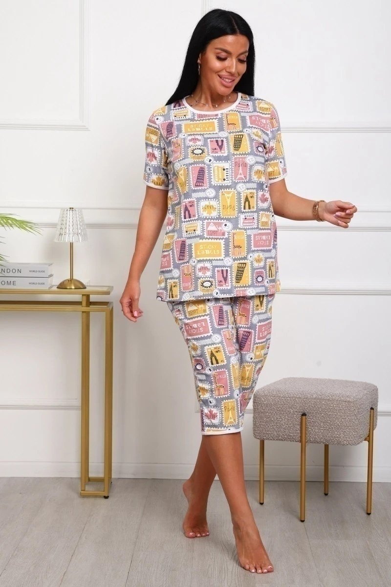 Пижама с бриджами 1096 (разноцветные)