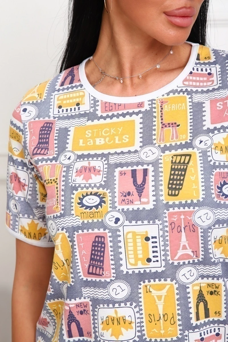 Пижама с бриджами 1096 (разноцветные)