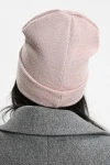 Шапка теплая в рубчик (розовый)