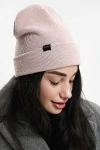 Шапка теплая в рубчик (розовый)