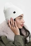 Шапка теплая в рубчик (белый)