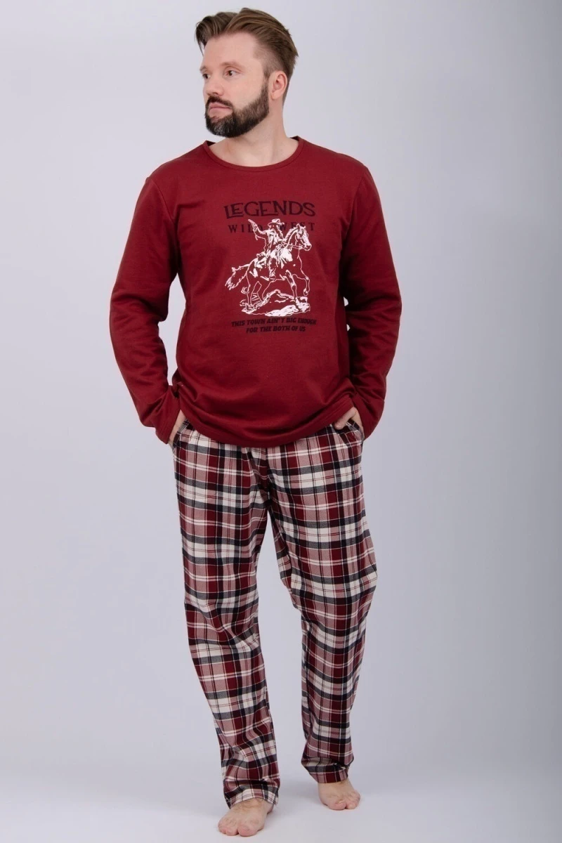 Пижама с брюками Аллюр (бордовый)