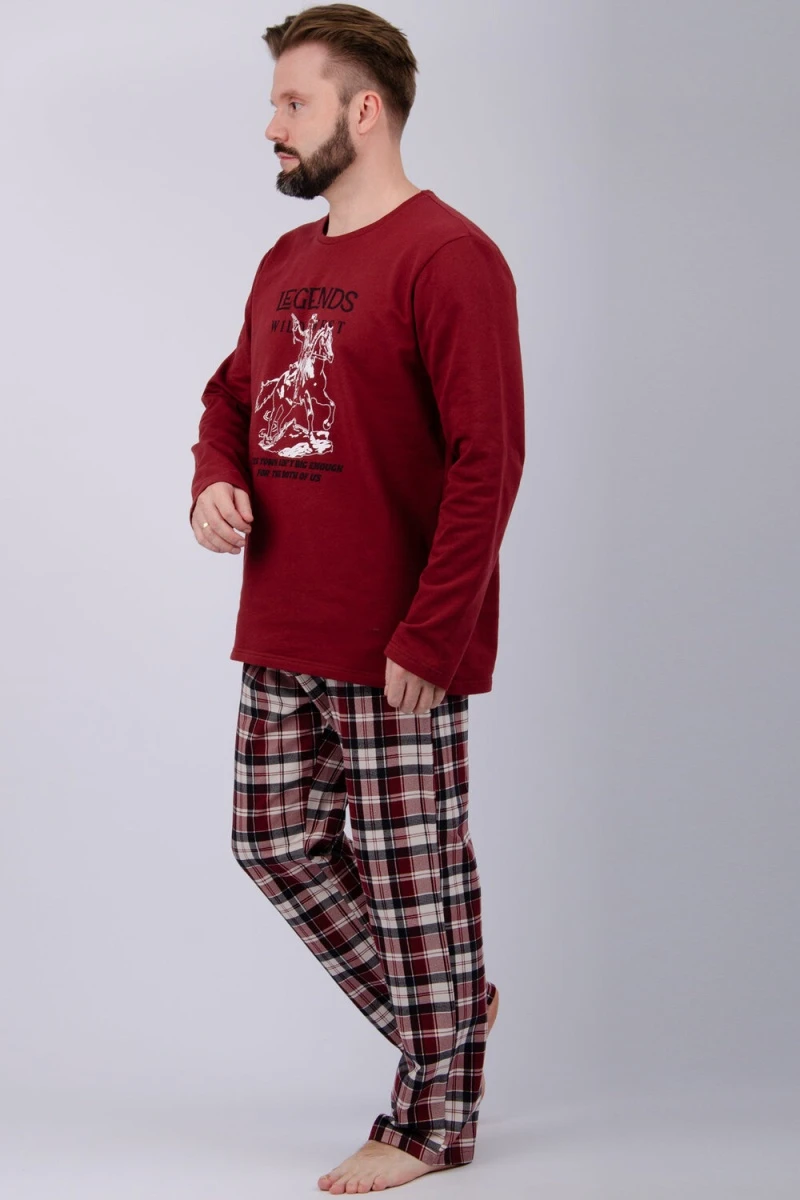 Пижама с брюками Аллюр (бордовый)