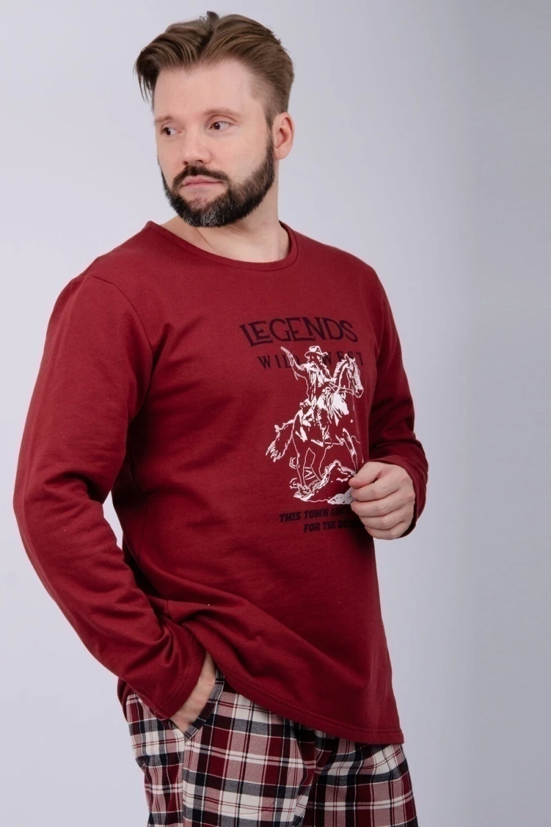 Пижама с брюками Аллюр (бордовый)