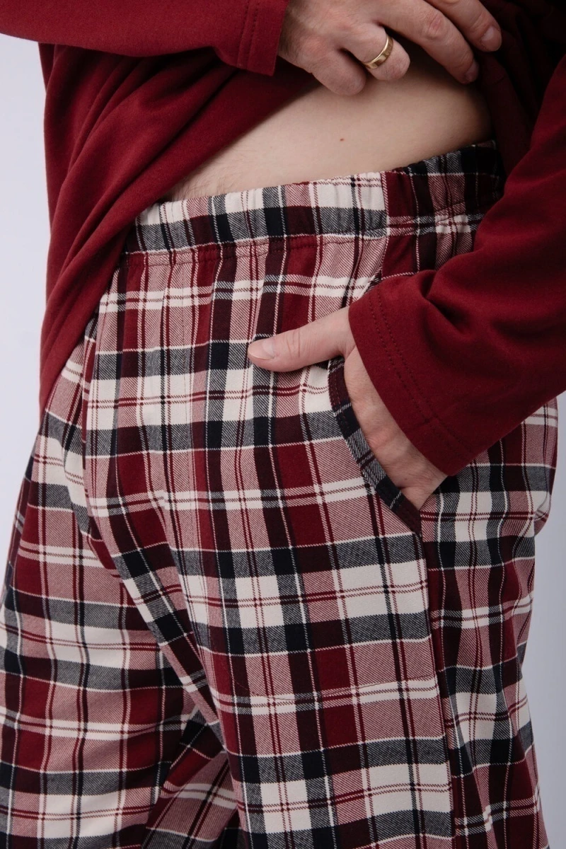 Пижама с брюками Аллюр (бордовый)