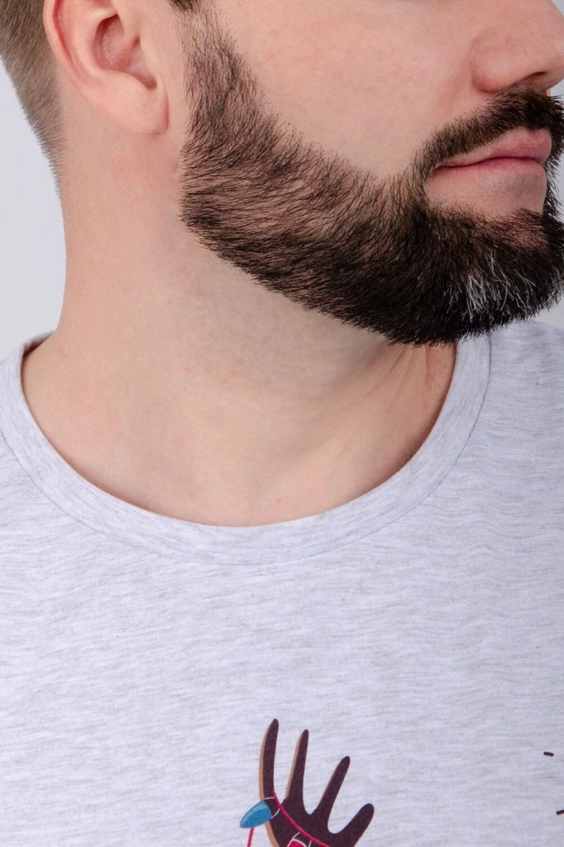 Пижама с брюками Приколось 3 (светло-серый меланж)