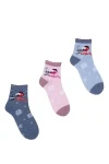 Носки стандарт Снегири (набор 3 пары) (голубой, бордо, джинс)