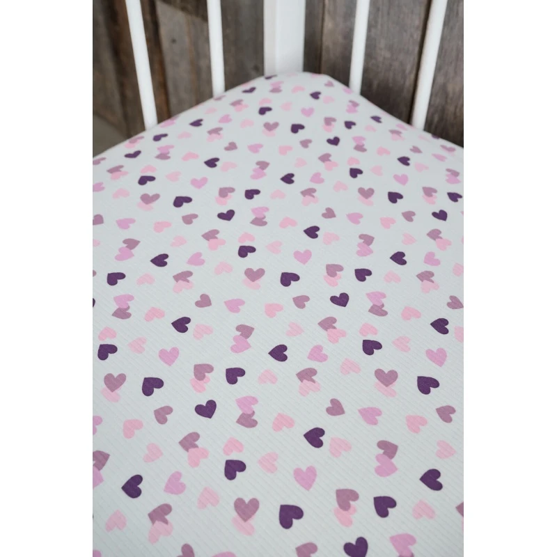 Простыня 120*60 для новорожденных (сердечки)