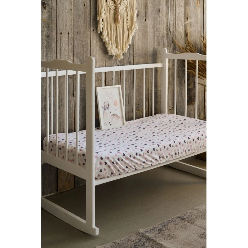 Простыня 120*60 для новорожденных (сердечки)