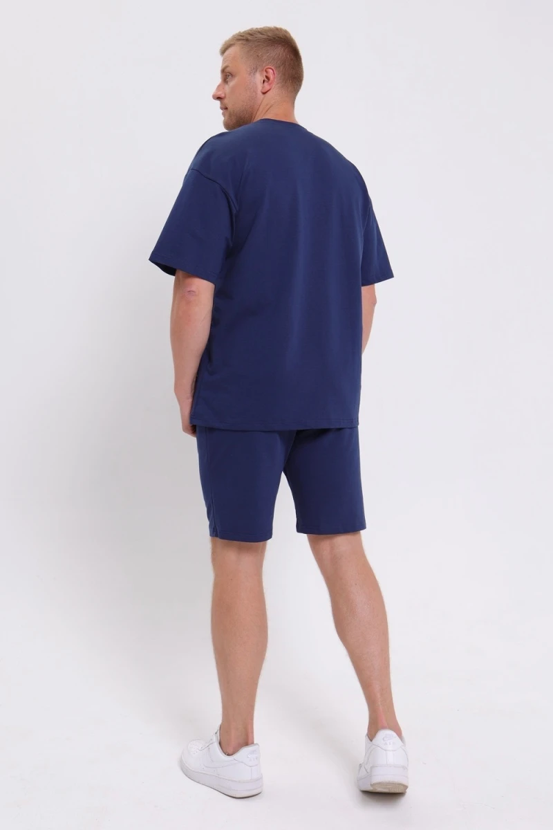 Костюм с шортами футболка+шорты (синий)