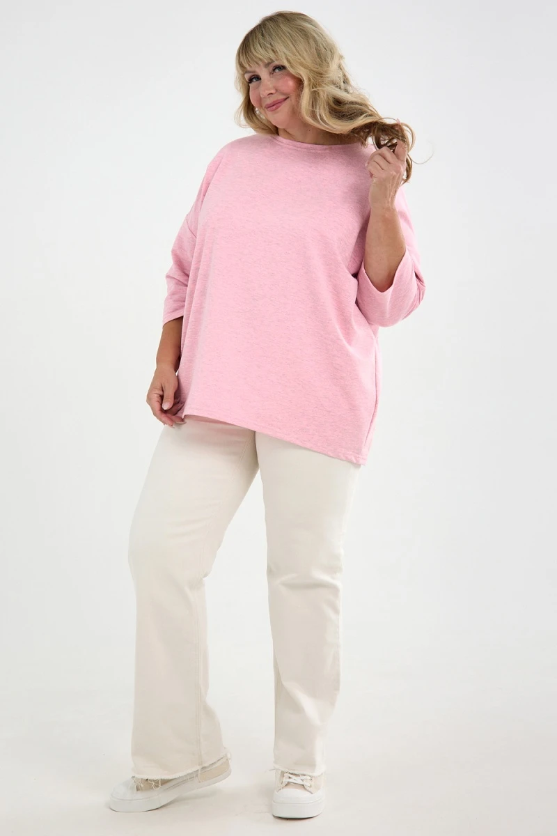 Лонгслив Футер life (к/р) (розовый)