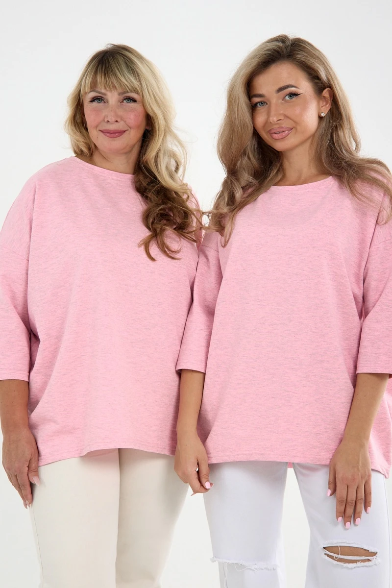 Лонгслив Футер life (к/р) (розовый)