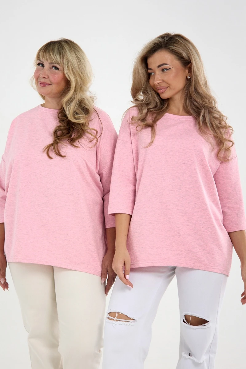 Лонгслив Футер life (к/р) (розовый)