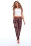 Брюки пижамные в клетку (зеленый/красный)