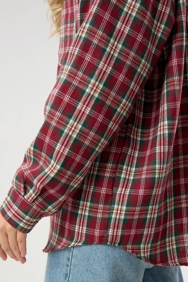Рубашка в клетку (бордовый)