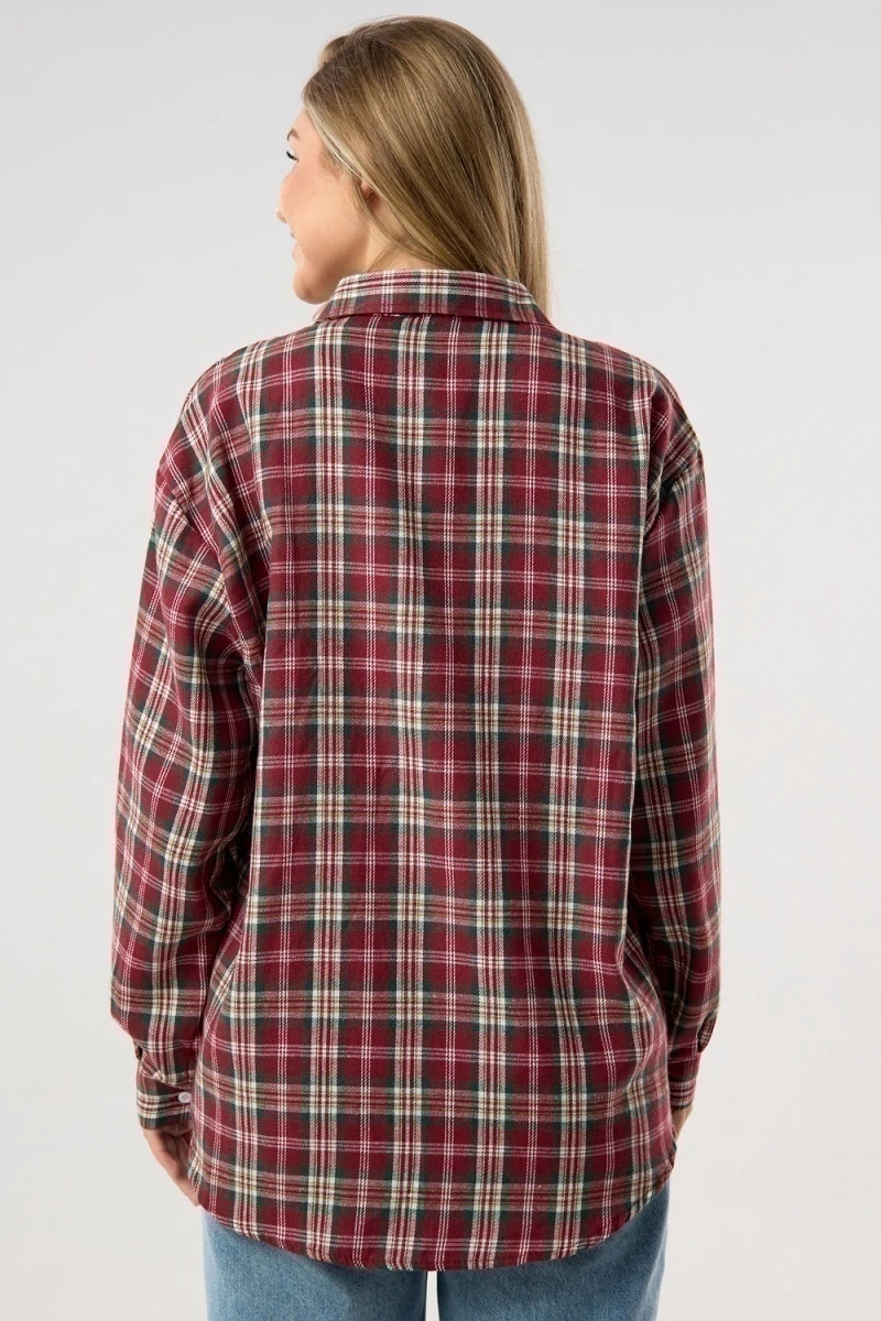 Рубашка в клетку (бордовый)