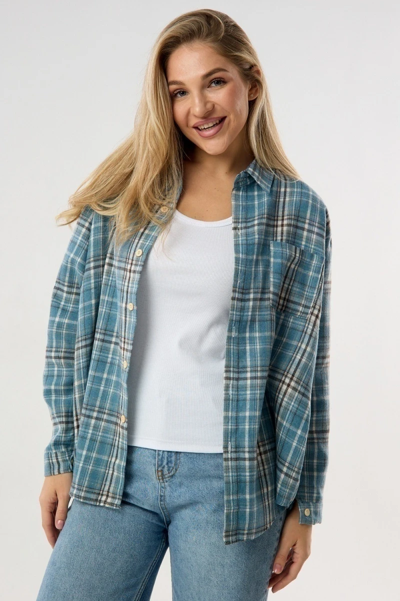 Рубашка в клетку (голубой)
