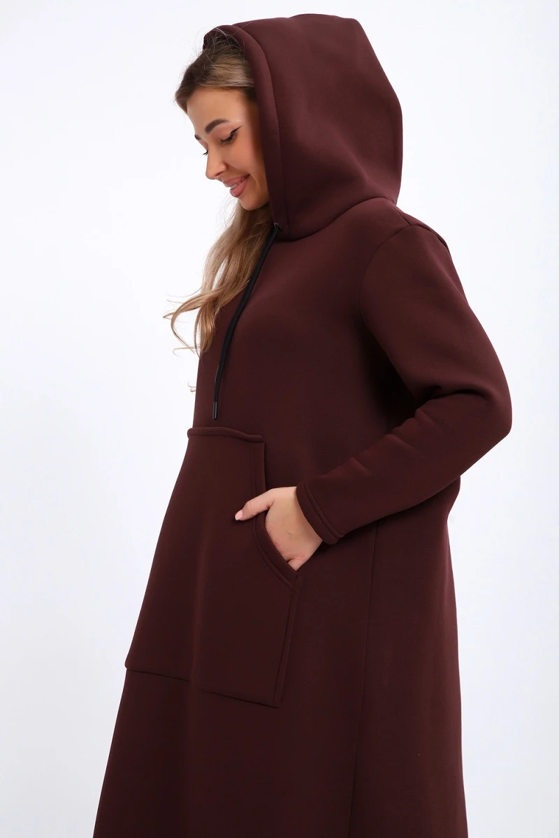 Толстовка-платье 5722 (темно-коричневый)