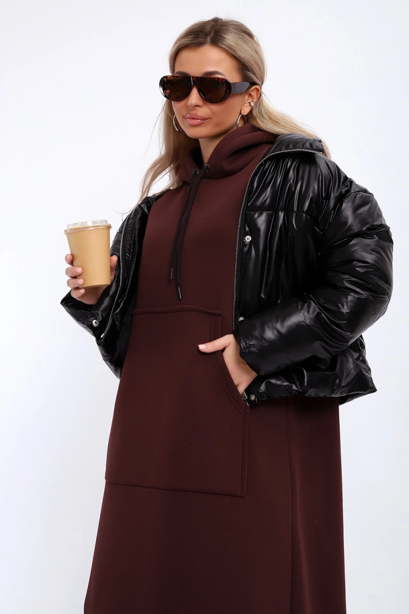 Толстовка-платье 5722 (темно-коричневый)