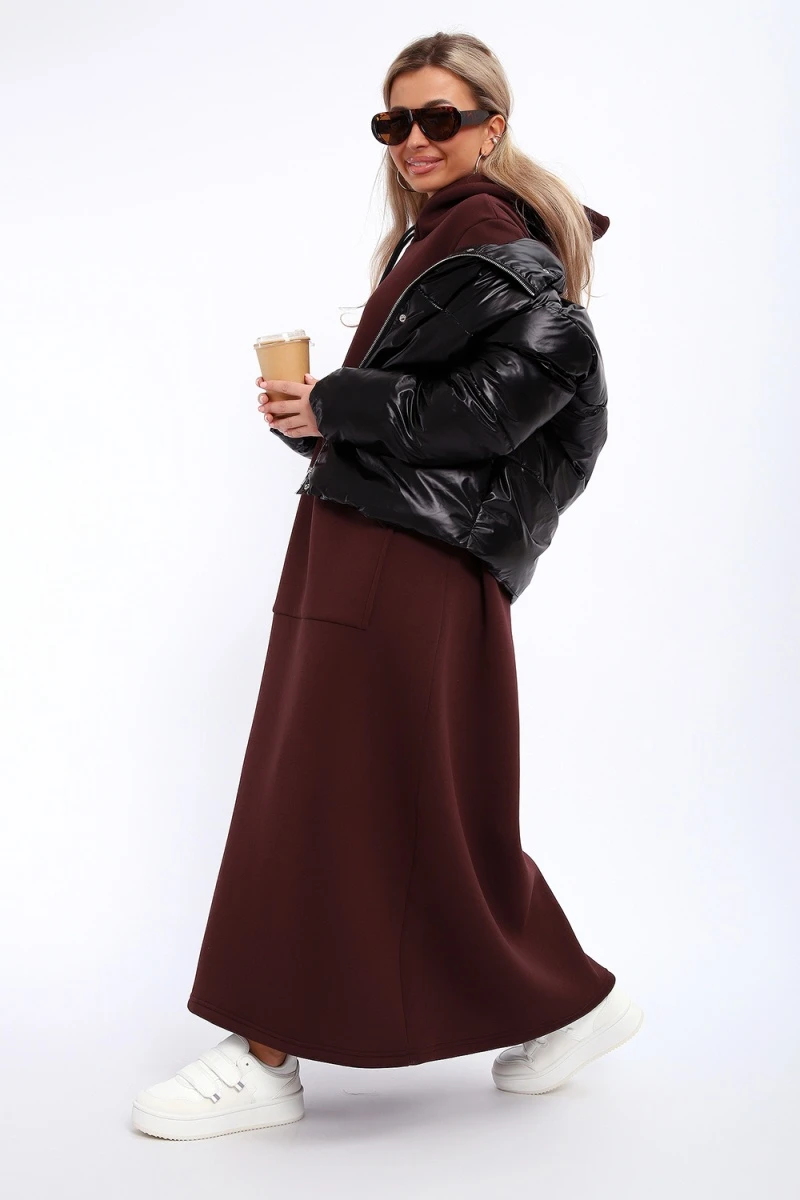 Толстовка-платье 5722 (темно-коричневый)