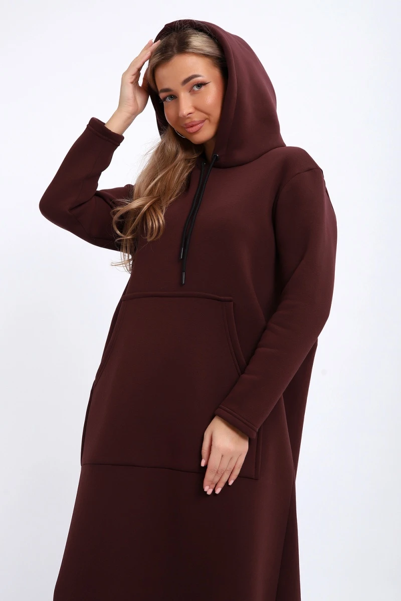 Толстовка-платье 5722 (темно-коричневый)