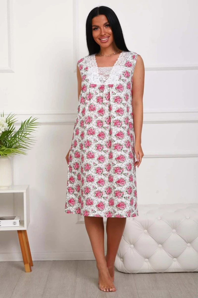 Сорочка 29530 (розовые цветы)