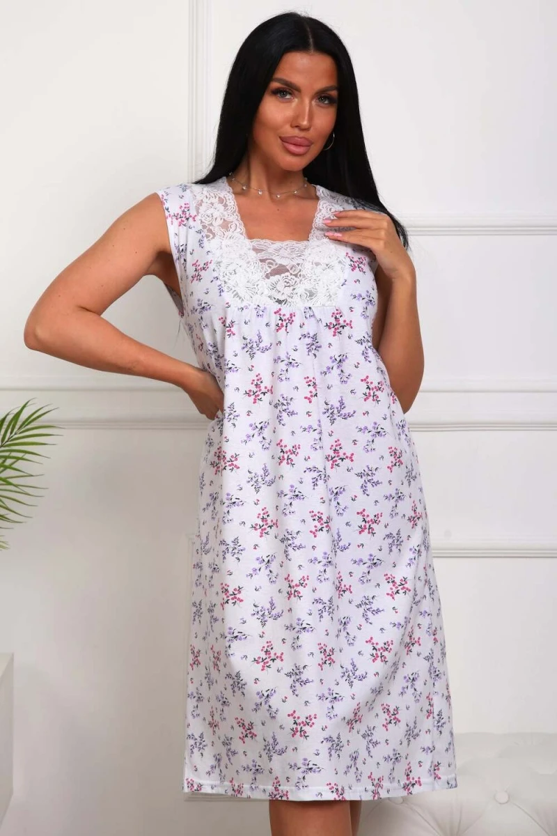 Сорочка 29530 (синие цветы)