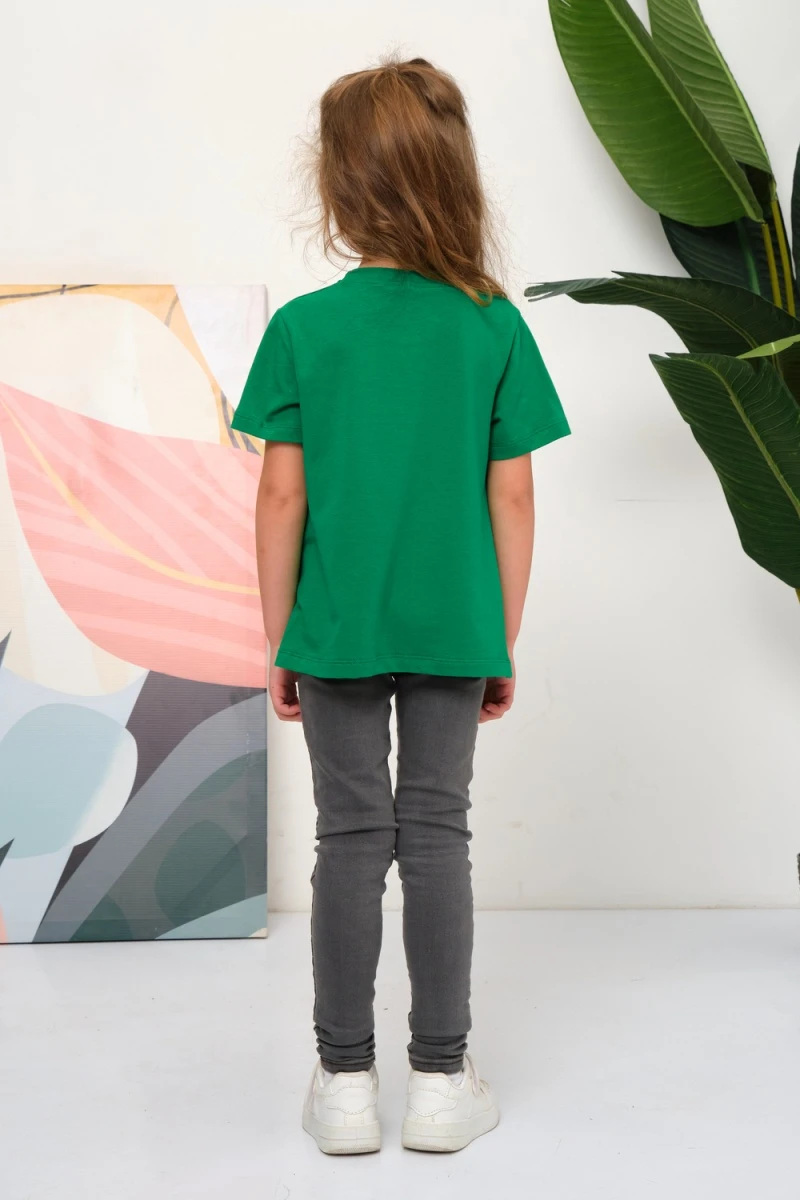 Детская футболка 33521 (темно-зеленый)