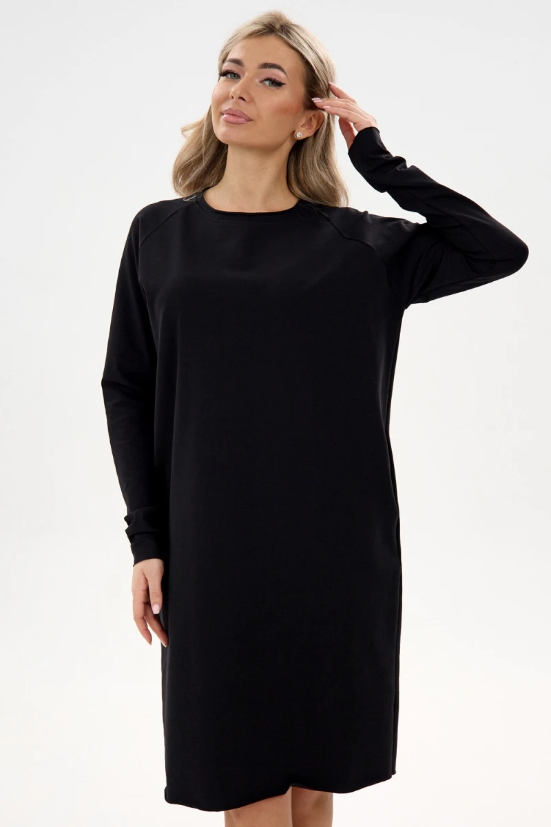 Платье футер-реглан (черный)