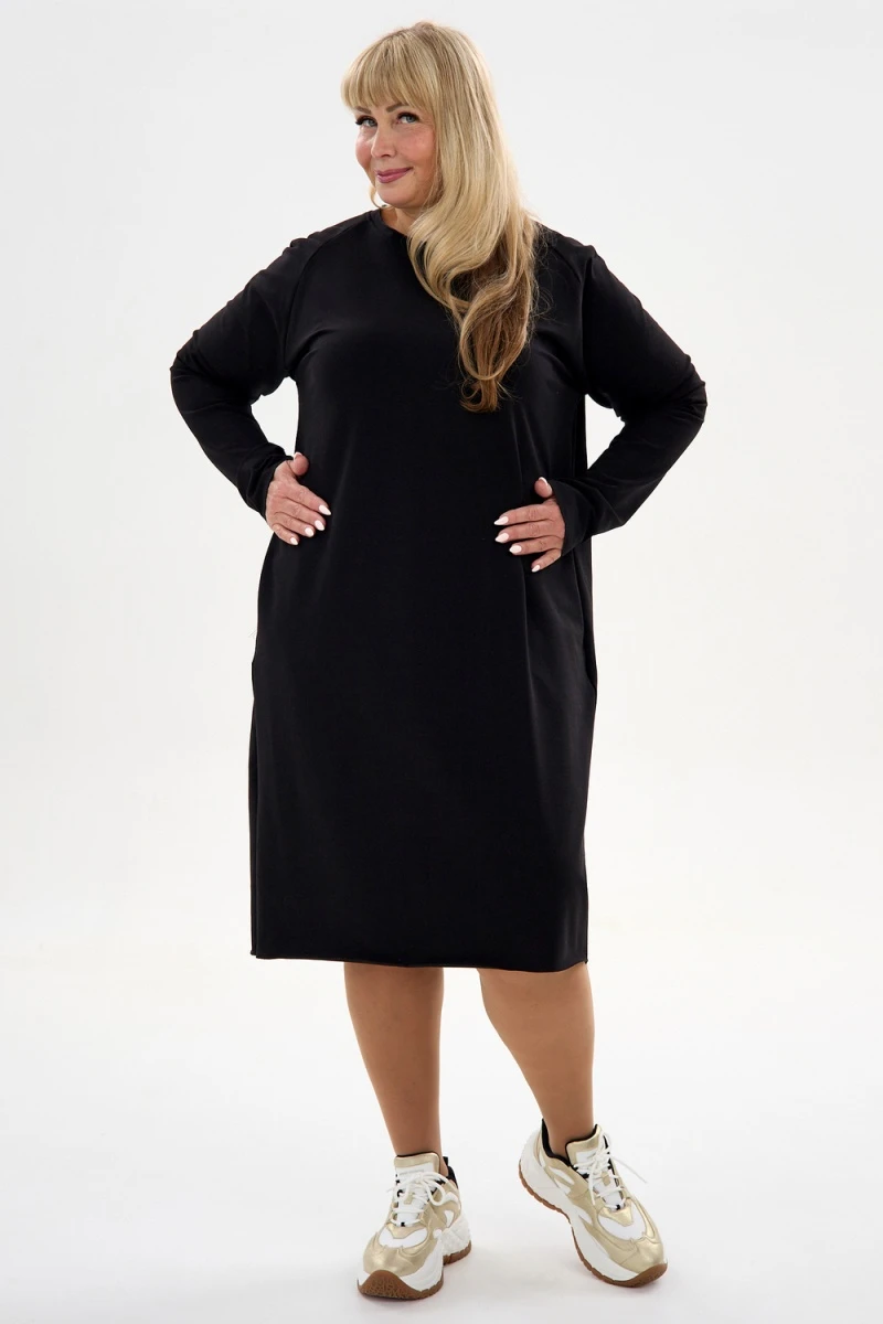 Платье футер-реглан (черный)