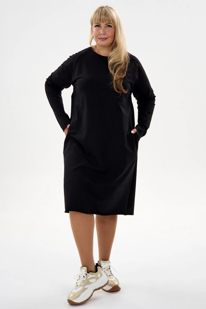 Платье футер-реглан (черный)