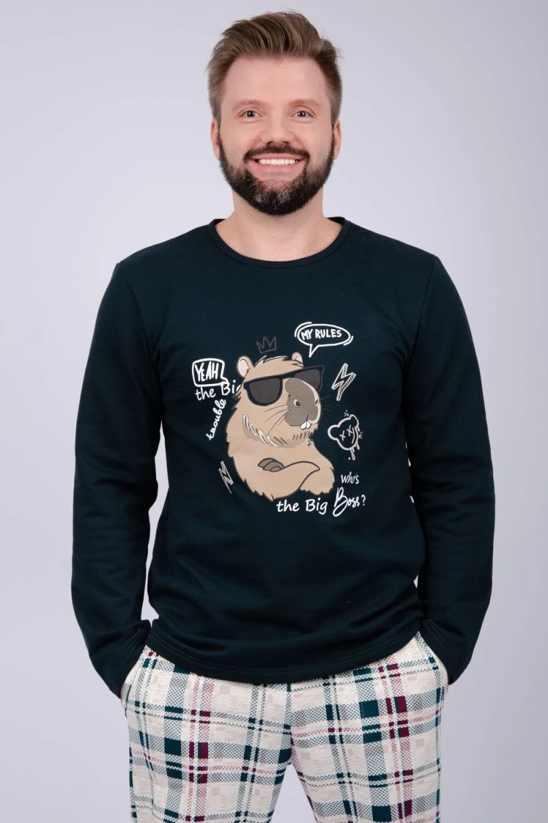 Пижама с брюками Капибара 2 (зеленый)