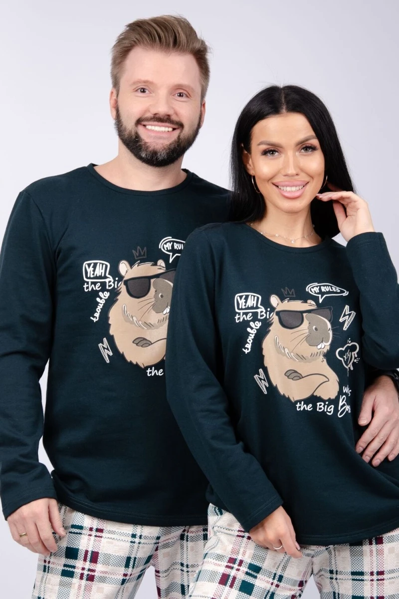 Пижама с брюками Капибара 2 (зеленый)