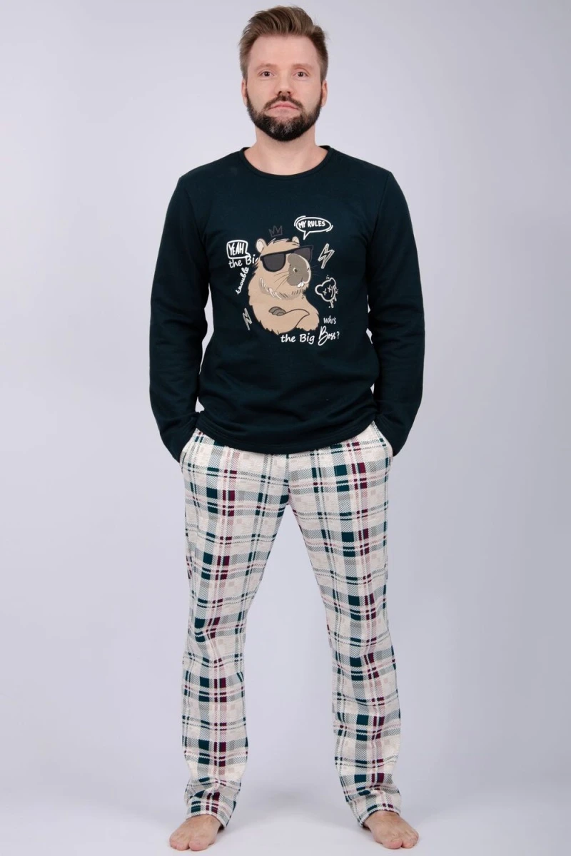 Пижама с брюками Капибара 2 (зеленый)