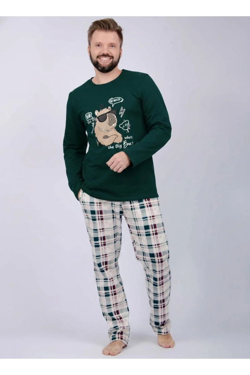 Пижама с брюками Капибара 2 (зеленый)