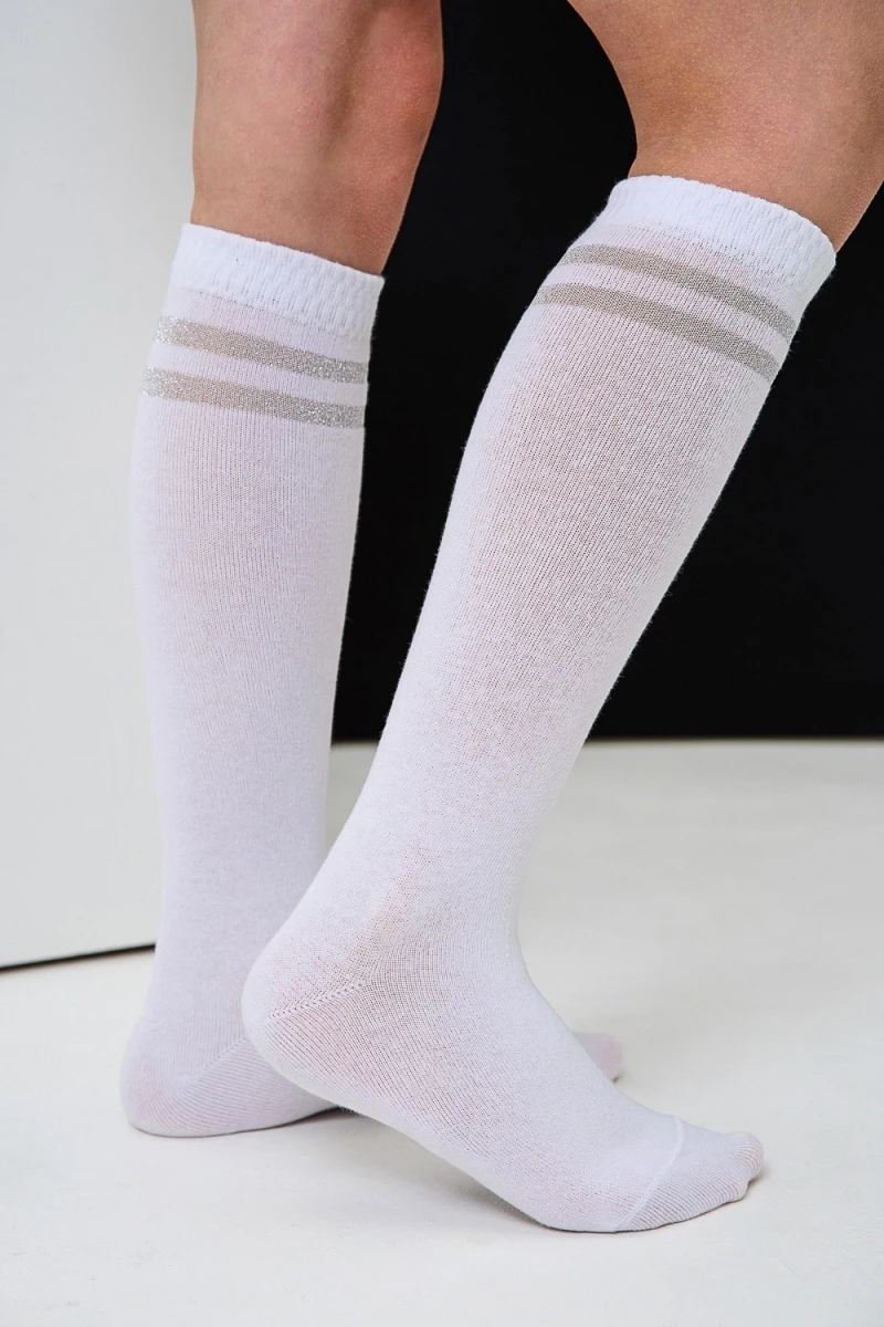 Детские гольфы Люрекс (набор 2 пары) (белый)