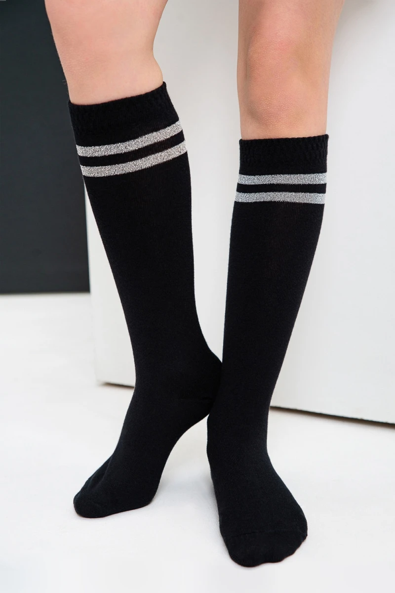 Детские гольфы Люрекс (набор 2 пары) (черный)