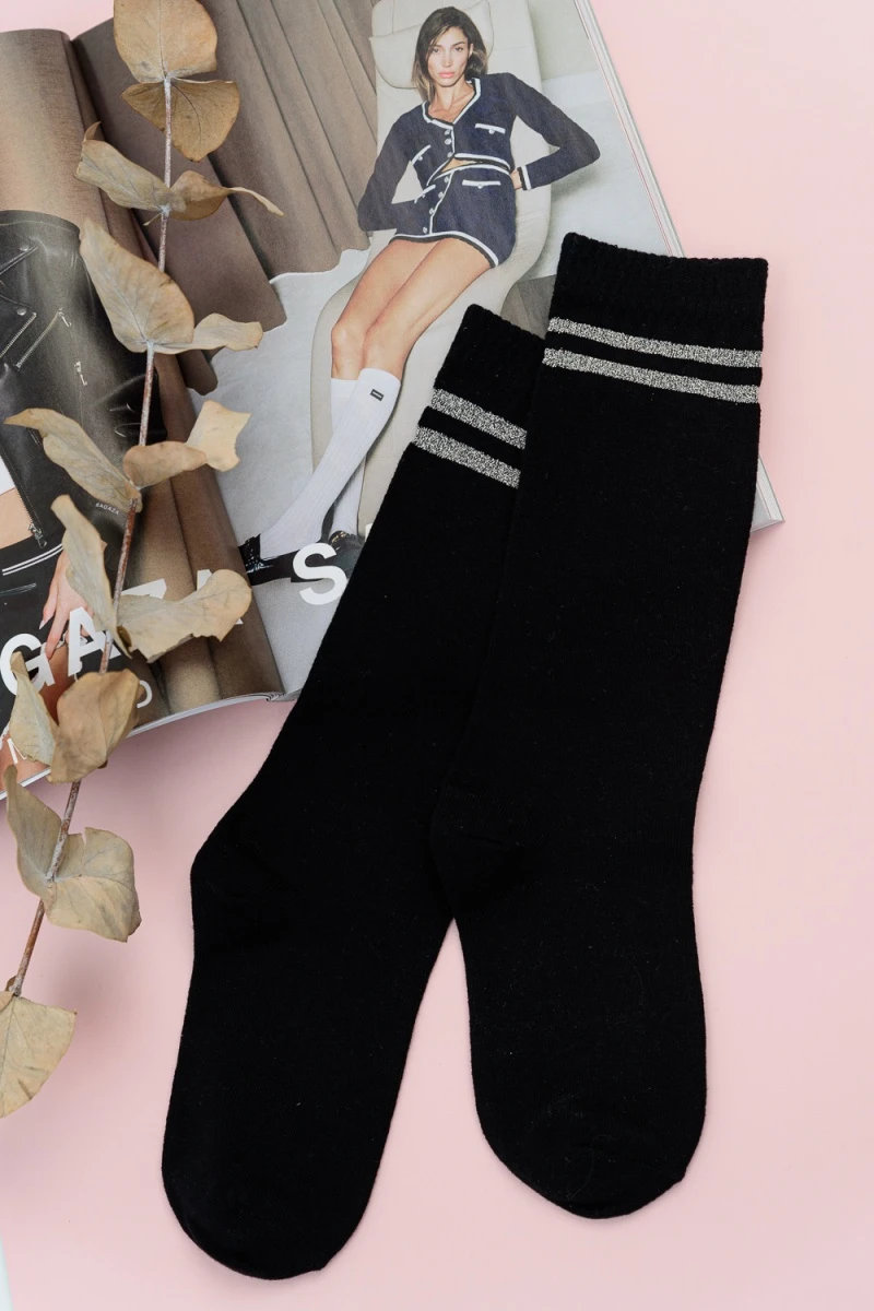 Детские гольфы Люрекс (набор 2 пары) (черный)