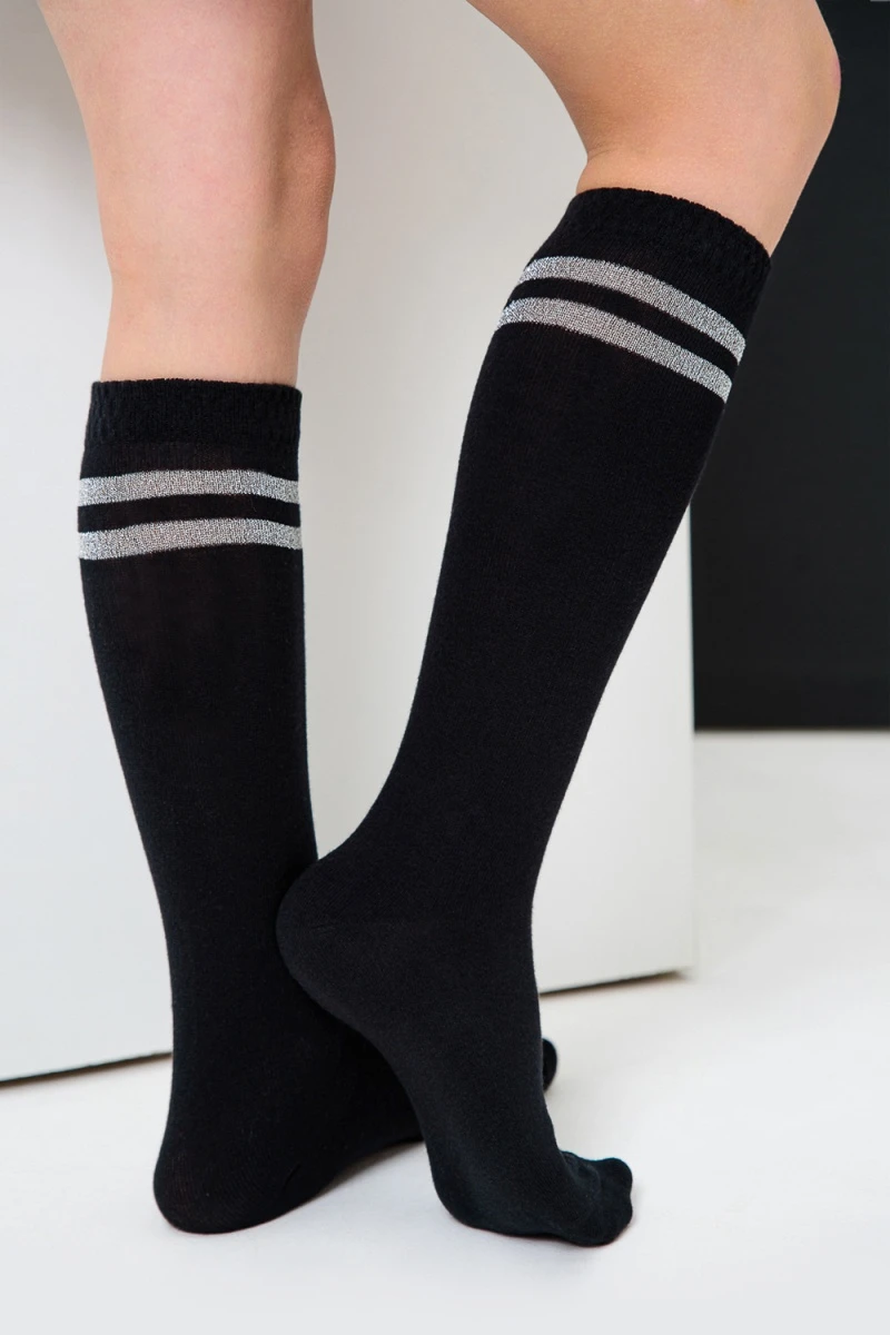 Детские гольфы Люрекс (набор 2 пары) (черный)