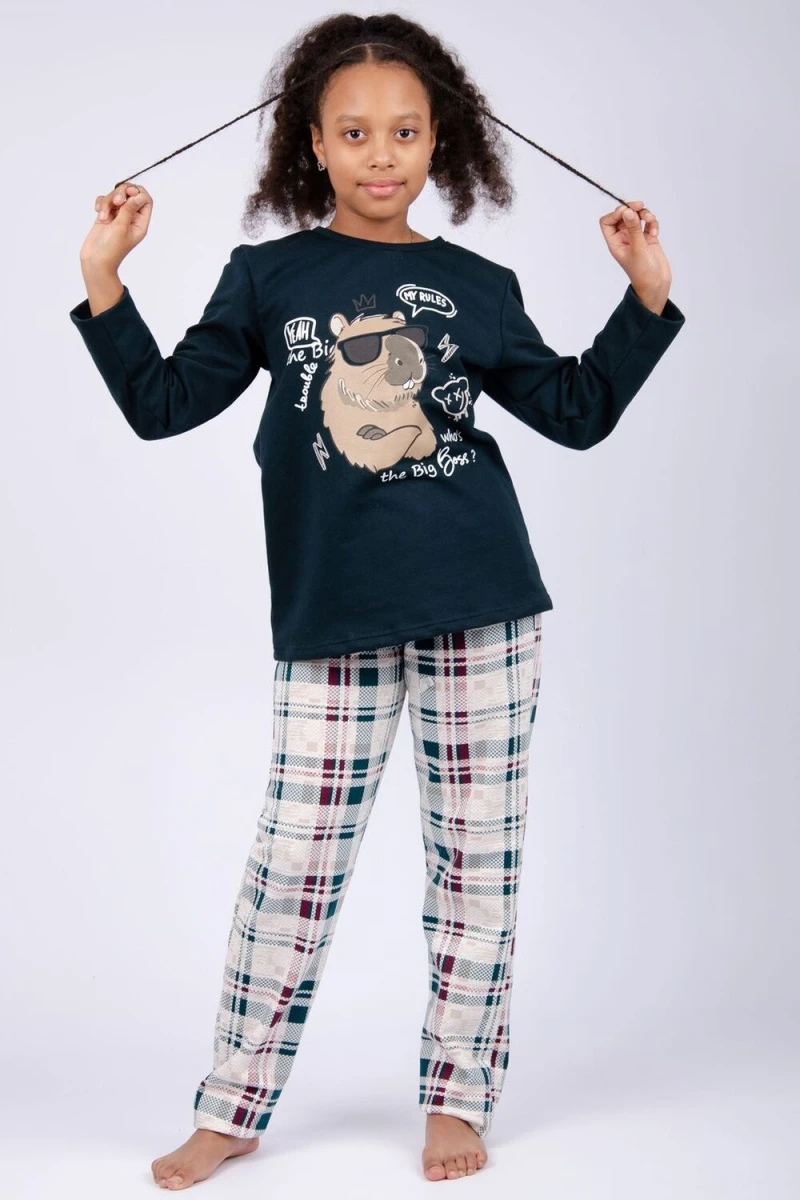 Пижама с брюками ПД-154 (зеленый)