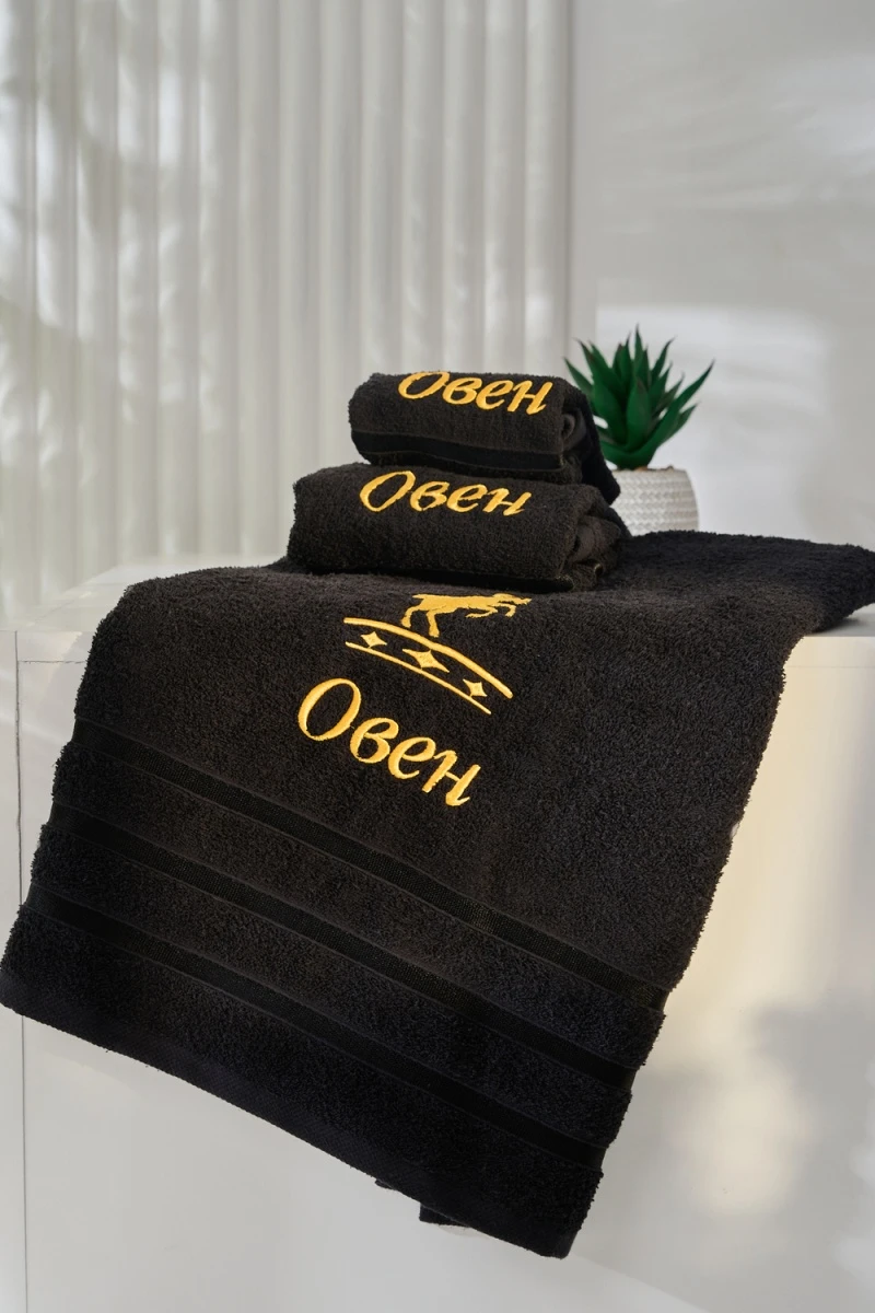 Полотенце 14418/10 Знаки зодиака (черный+овен)