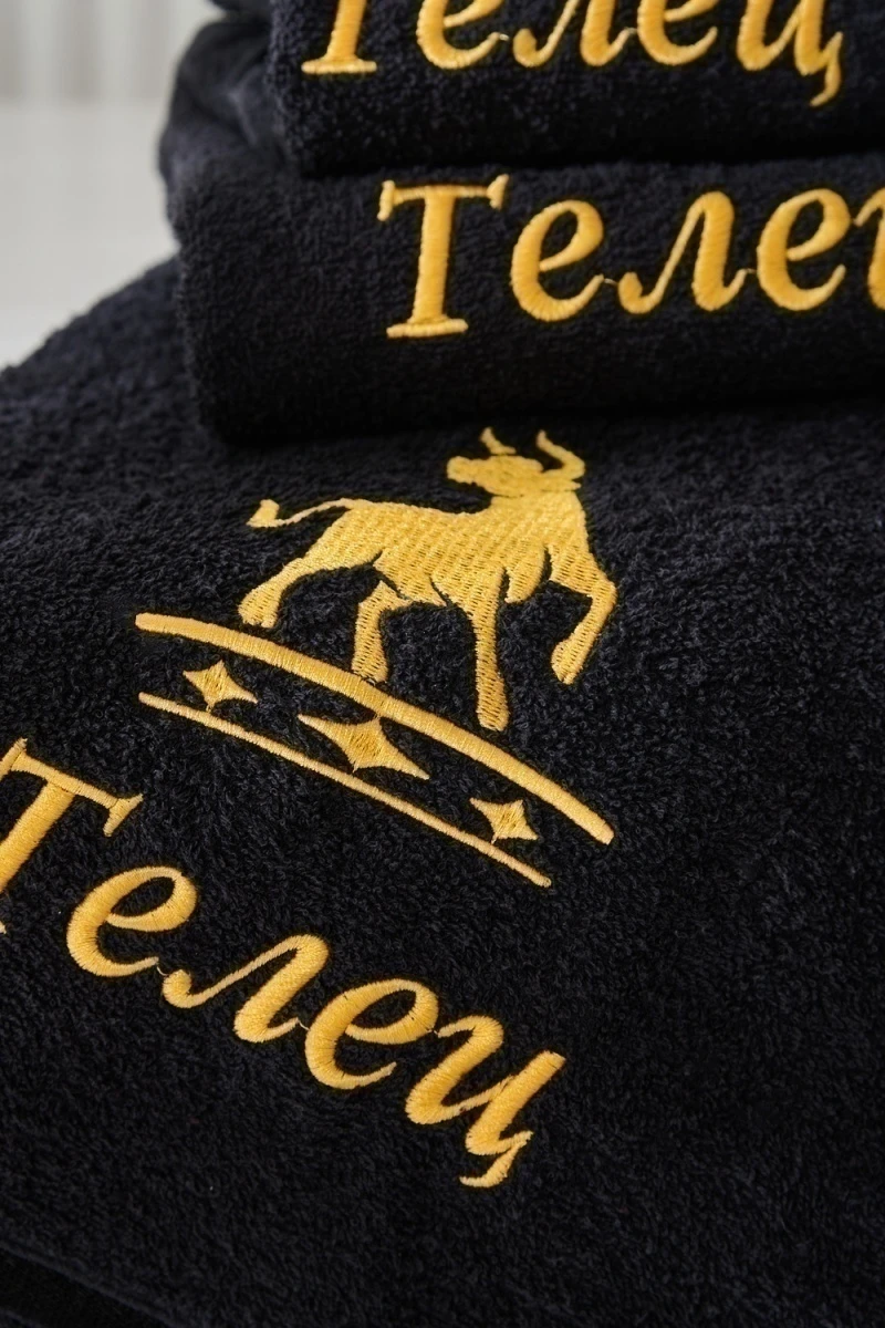 Полотенце 14418/10 Знаки зодиака (черный+телец)