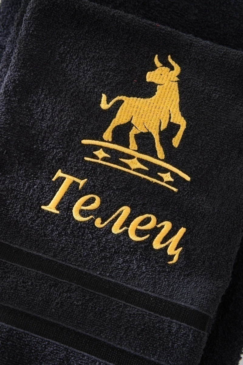 Полотенце 14418/10 Знаки зодиака (черный+телец)