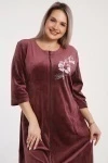 Халат велюровый 526 (брусничный)
